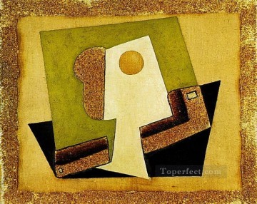  Composition Painting - Composition au verre Verre et pipe 1917 Cubism